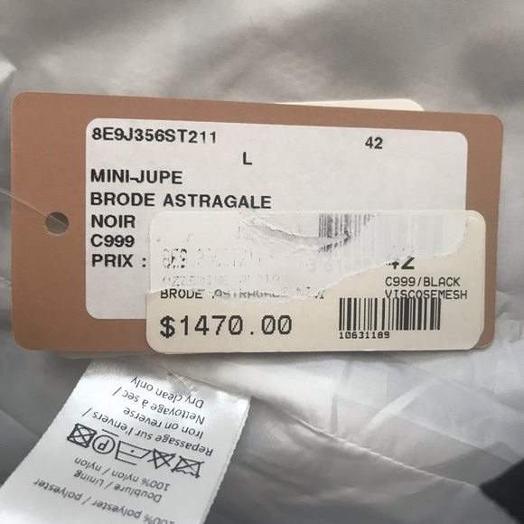 Alaia black floral white mesh mini skirt - Picture 10 of 10